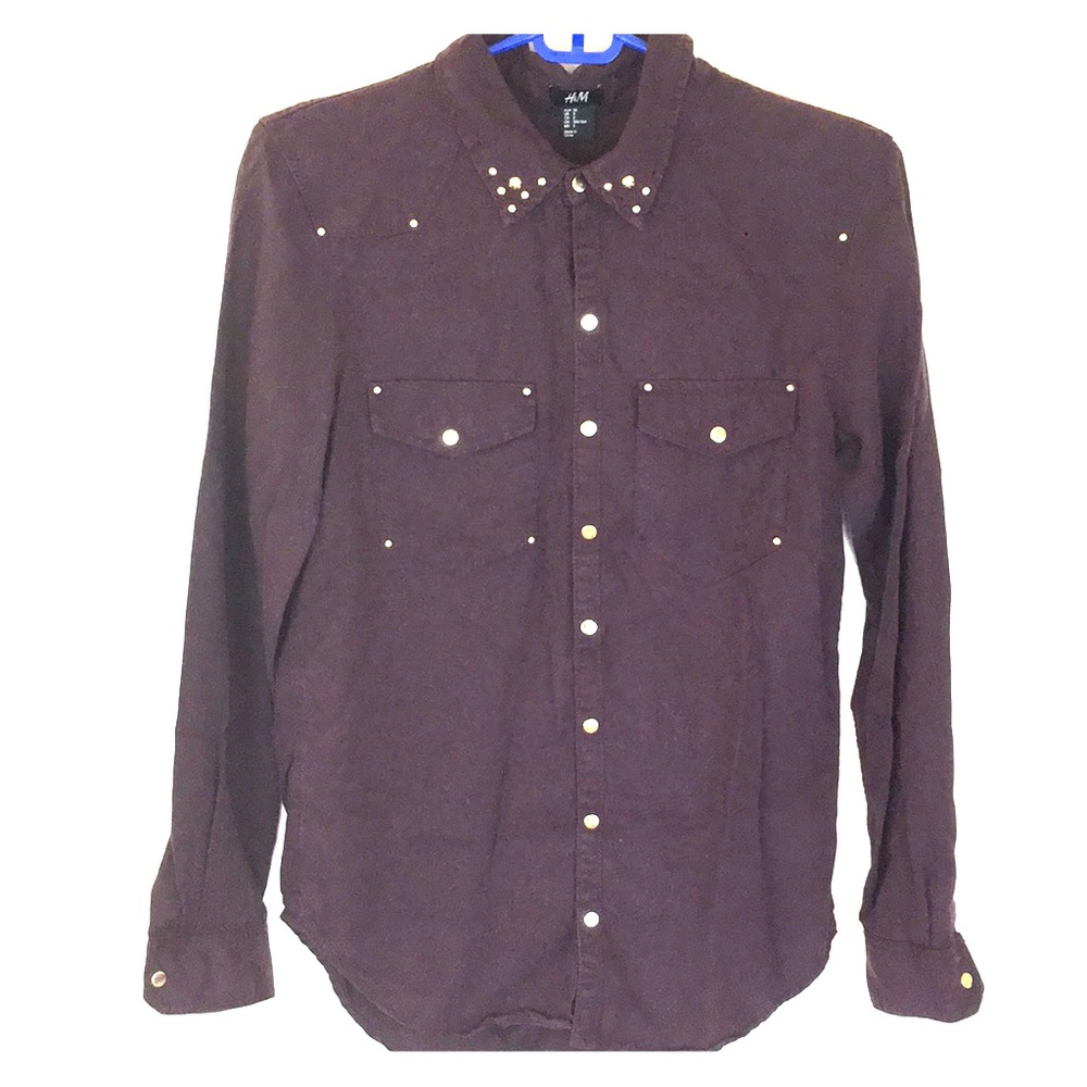 Fun oxblood velvety button down